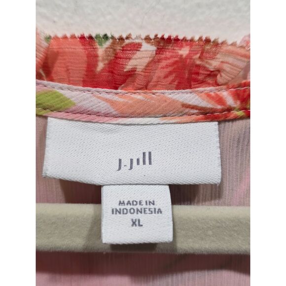 J. Jill Tropical Floral Print Lightweight Breezy Long Sleeve Tunic Top Dress, XL - Picture 11 of 11